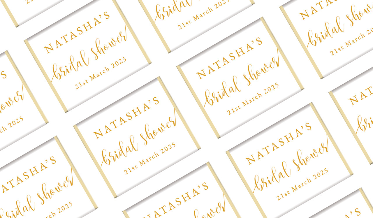 Flowing Text Personalised Bridal Shower Mini Chocolates