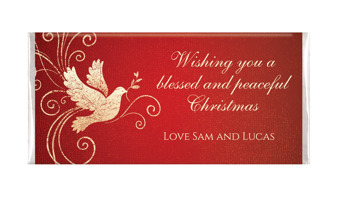 Dove In Gold Personalised Christmas Chocolates