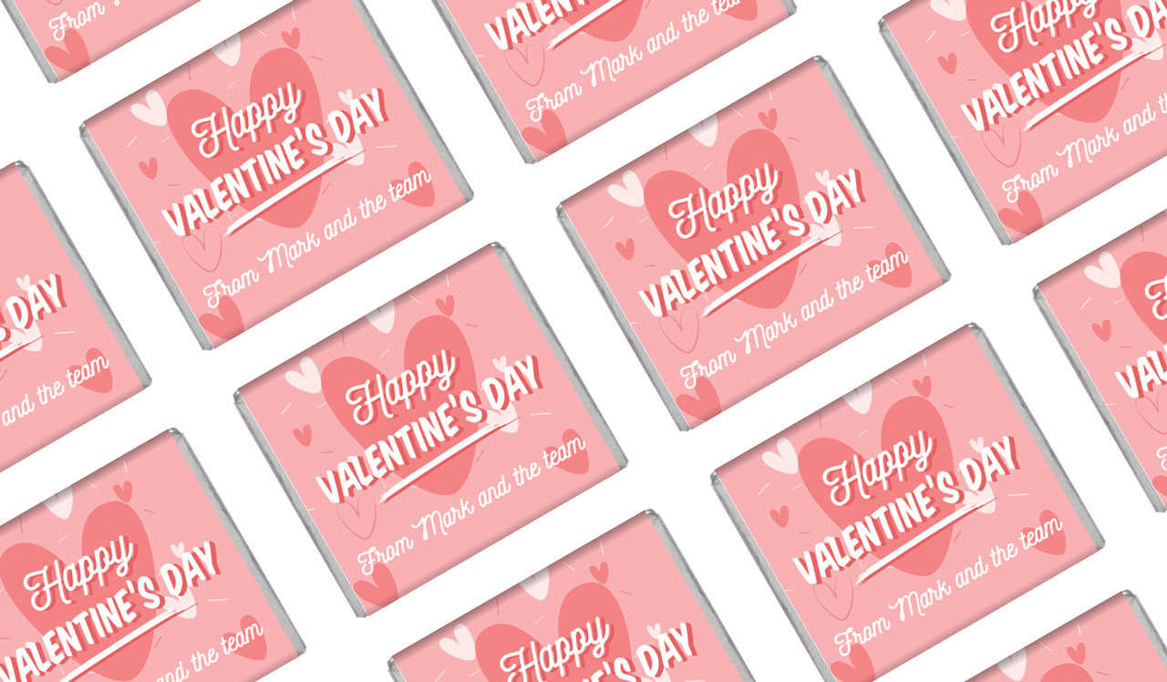 Fun Hearts Personalised Valentine's Day Mini Chocolates
