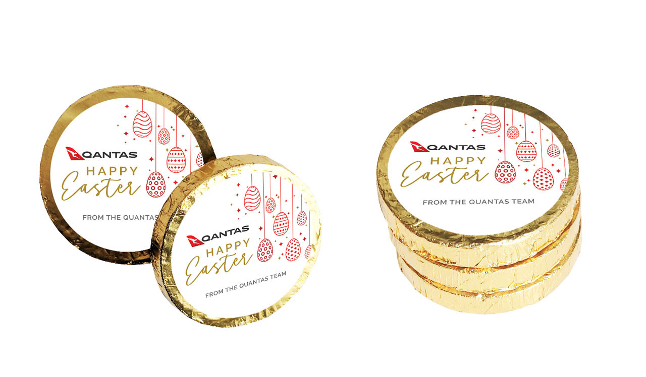 Hanging Eggs Personalised Easter Chocolate Coins (Gold Or Silver)