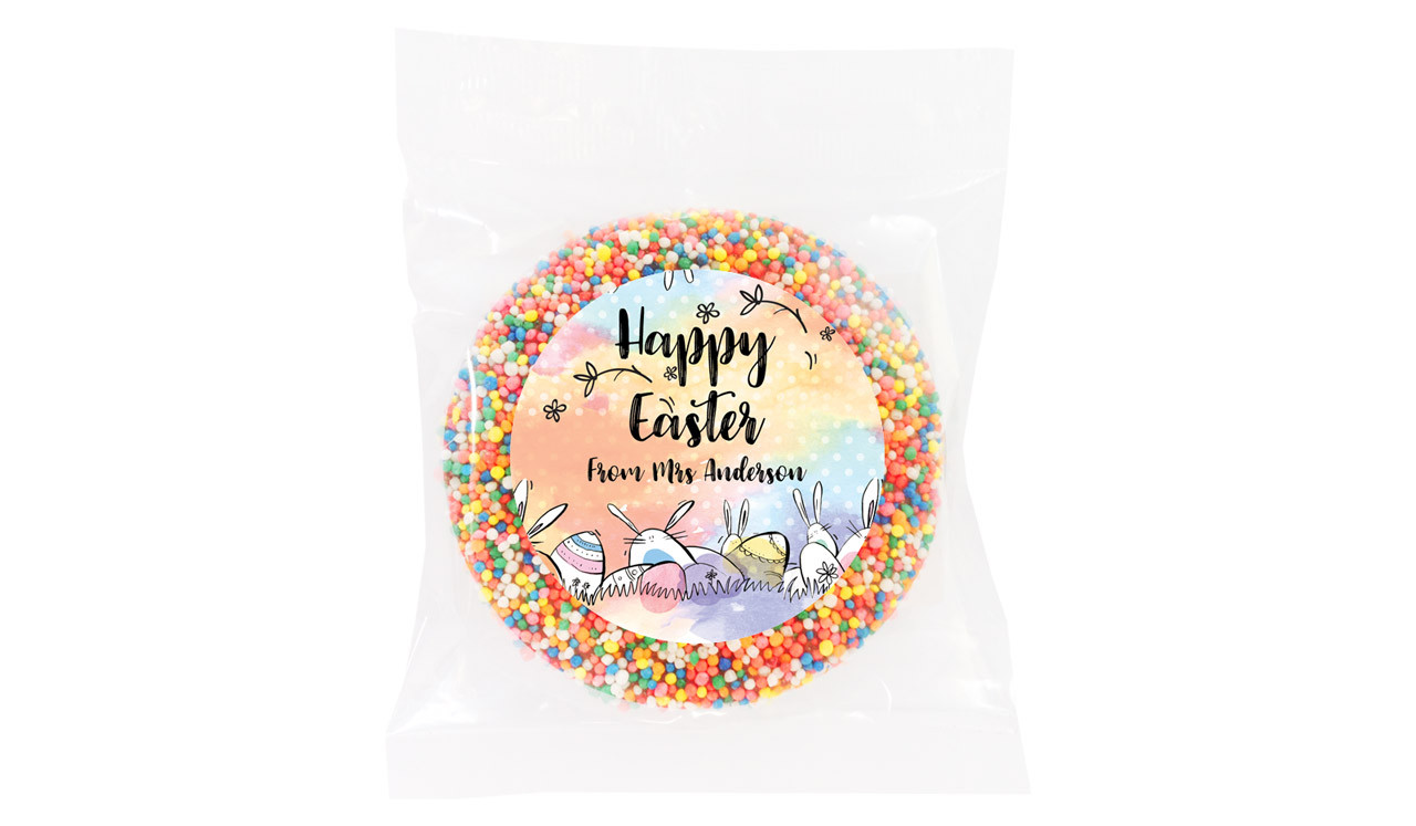 Rainbow Bunnies Personalised Easter Giant Chocolate Freckles