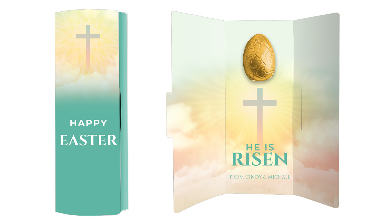 Heavenly Cross Personalised Easter Chocolate Card