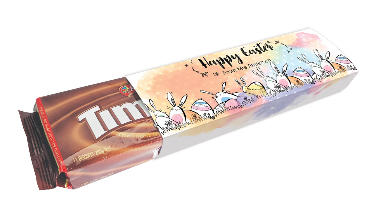 Perspective - Rainbow Bunnies Personalised Packet Of TimTams TM