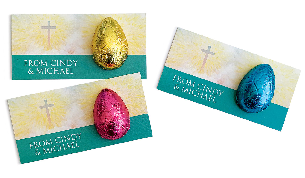 Heavenly Cross Personalised Easter Egg Card