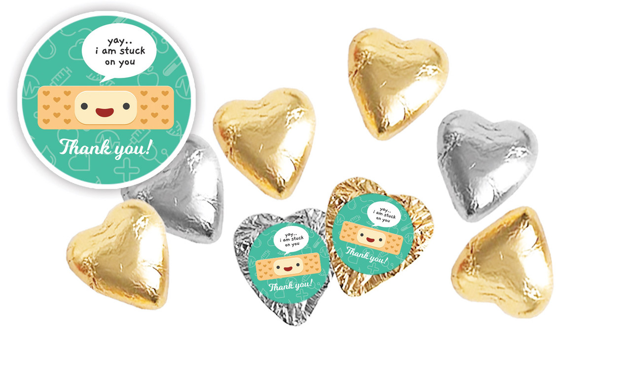 Happy Band Aid Personalised Foil Chocolate Hearts