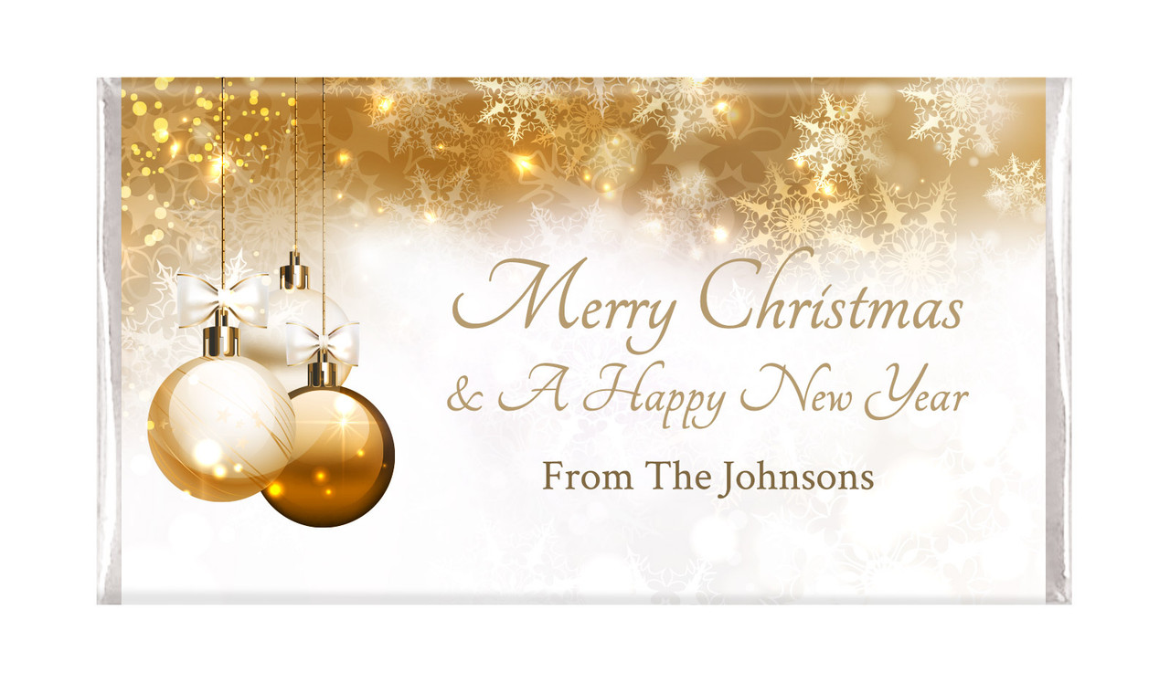 Bronzed Baubles Personalised Christmas Chocolates