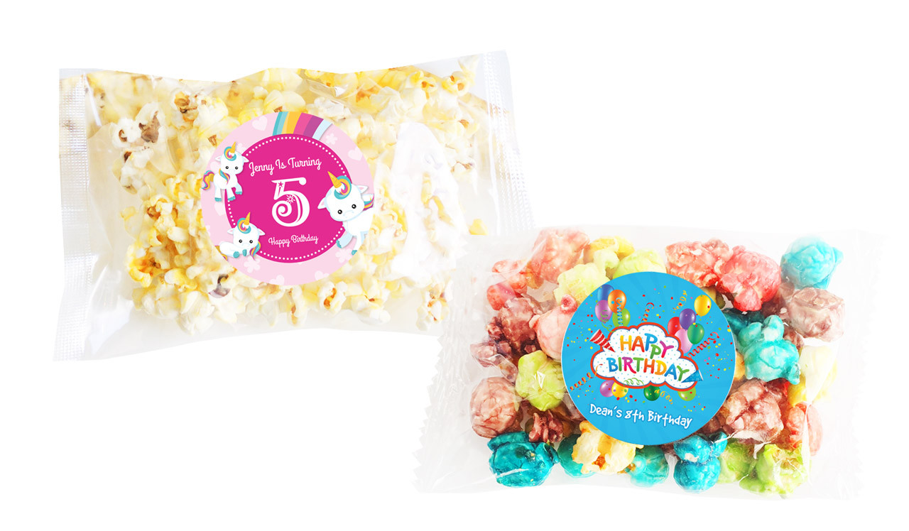 Personalised Popcorn Birthday Favour Bags