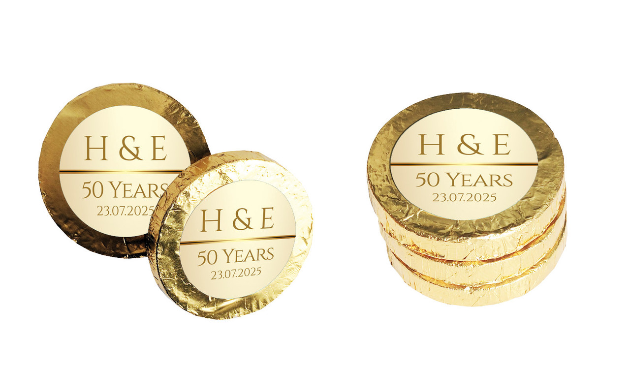 Add A Photo Anniversary Custom Chocolate Coin