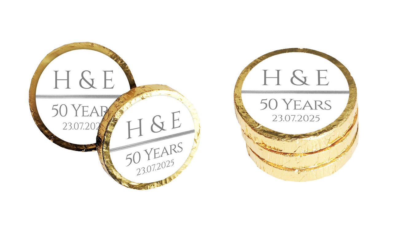 Add A Photo Silver Anniversary Custom Chocolate Coin