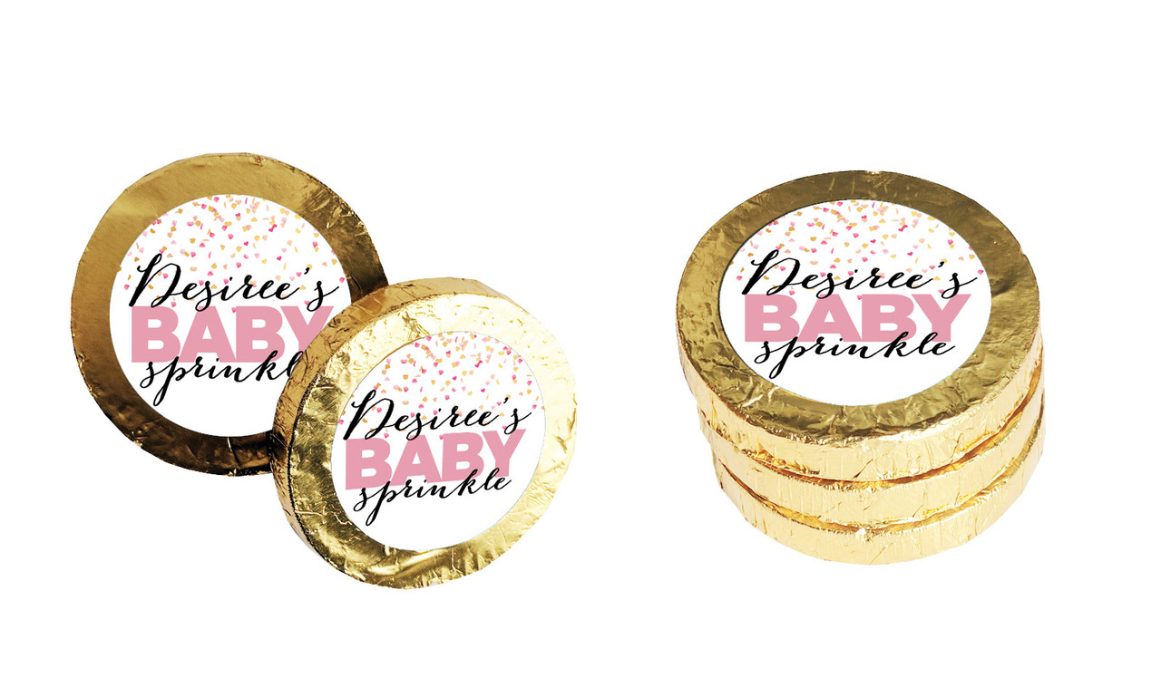 Sprinkle Confetti Baby Shower Chocolate Coin
