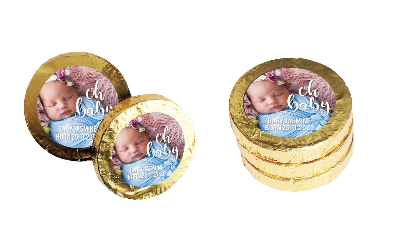 Oh Baby Birth Announcement Chocolate Coin
