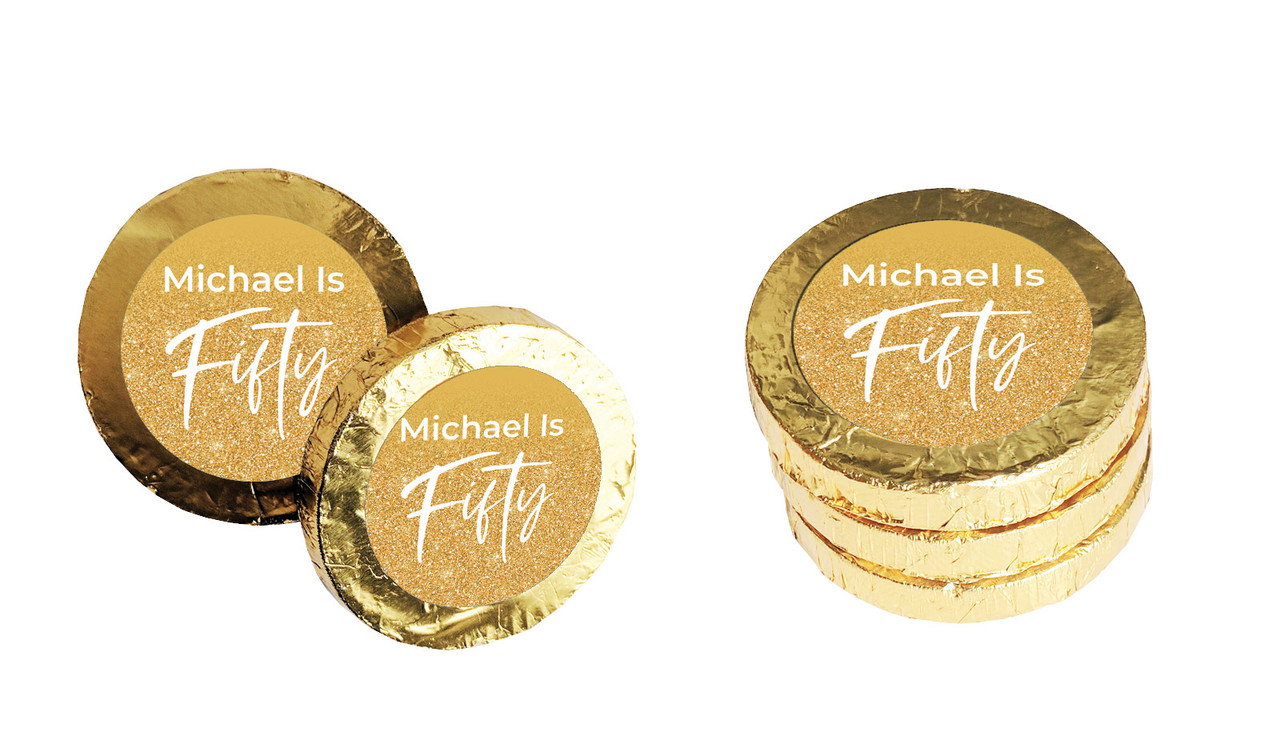 50th Birthday Personalised Chocolate Coin