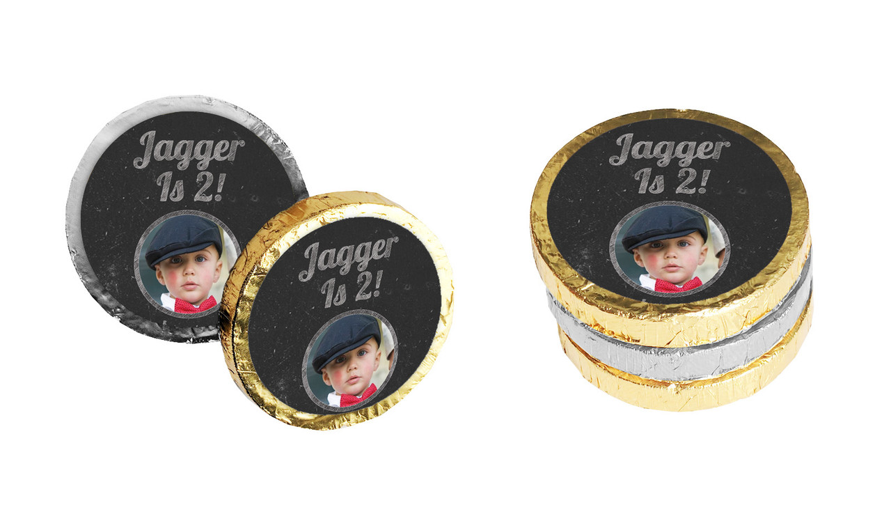 Chalkboard Photo Personalised Chocolate Coin