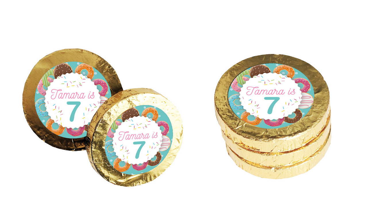 Donut Party Personalised Chocolate Coin