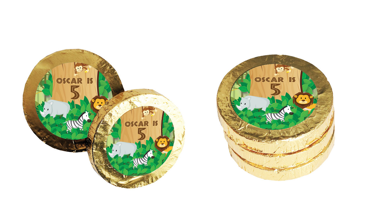 Jungle Animals Personalised Chocolate Coin
