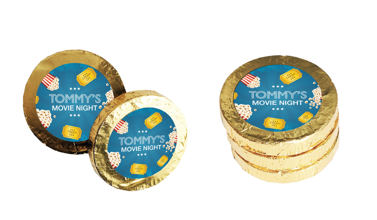 Movie Night Personalised Chocolate Coin