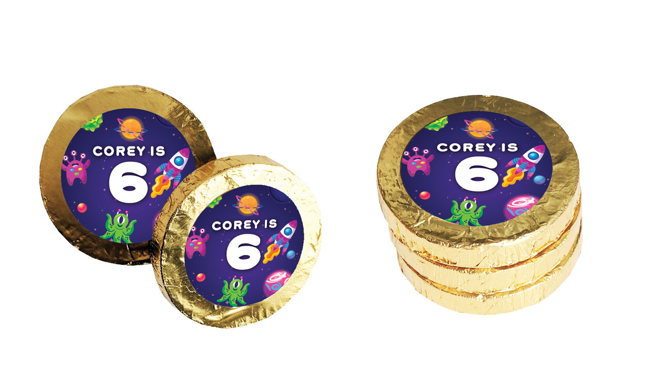 Outerspace Personalised Chocolate Coin