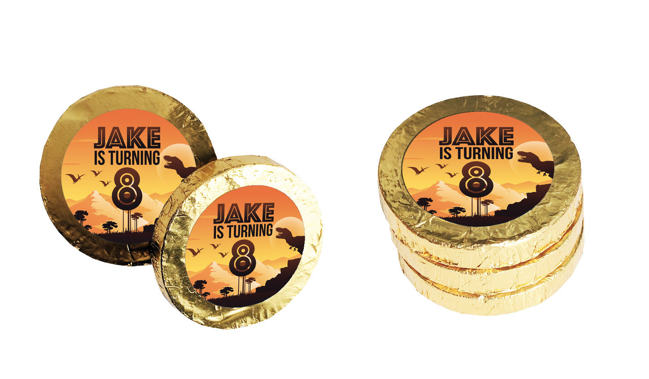 Prehistoric Dinosaur Personalised Chocolate Coin