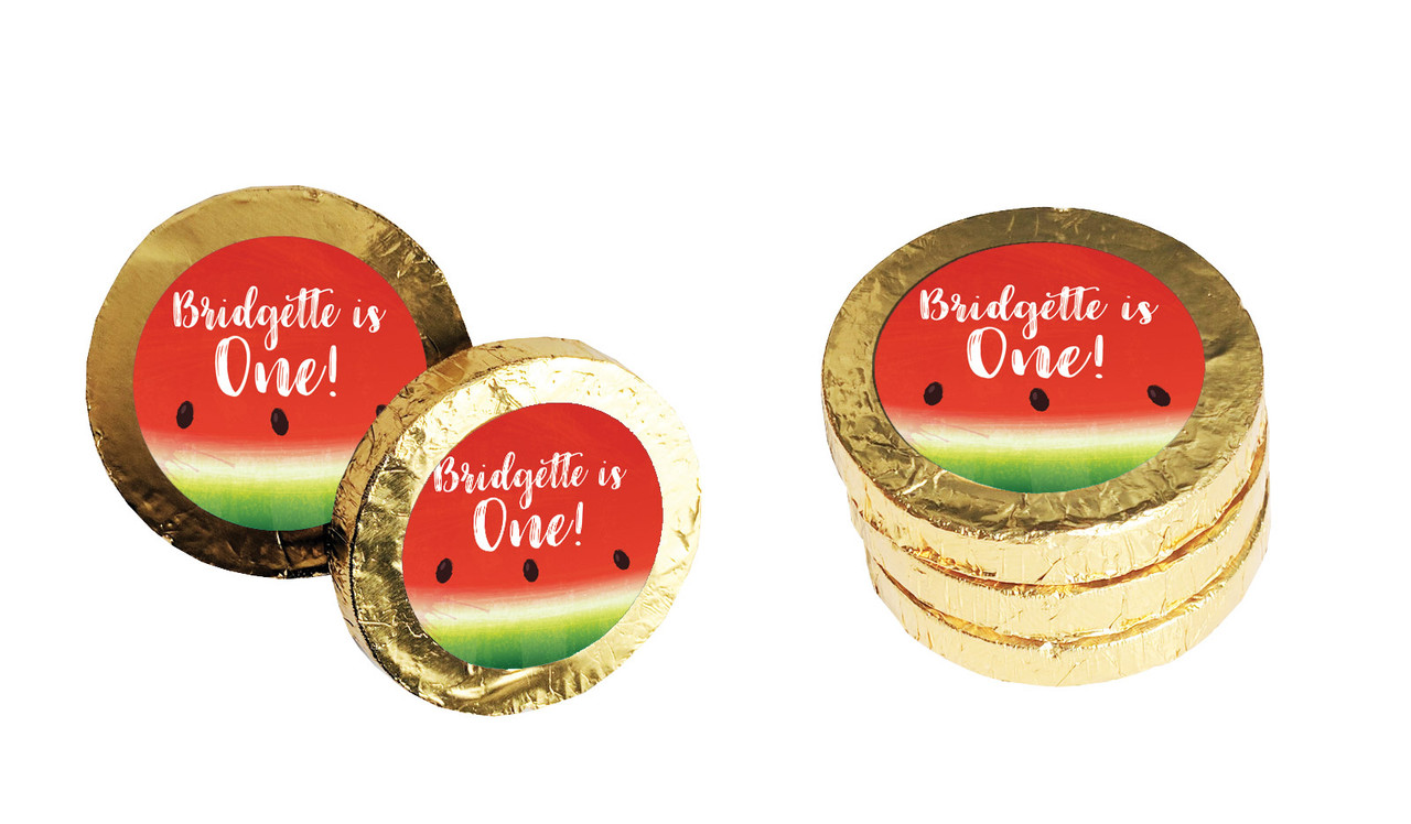 Watermelon Party Personalised Chocolate Coin