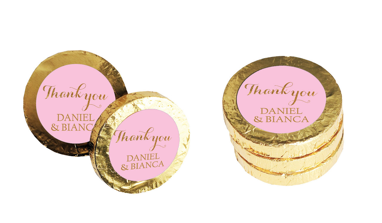 Golden Thank You Engagement Chocolate Coin