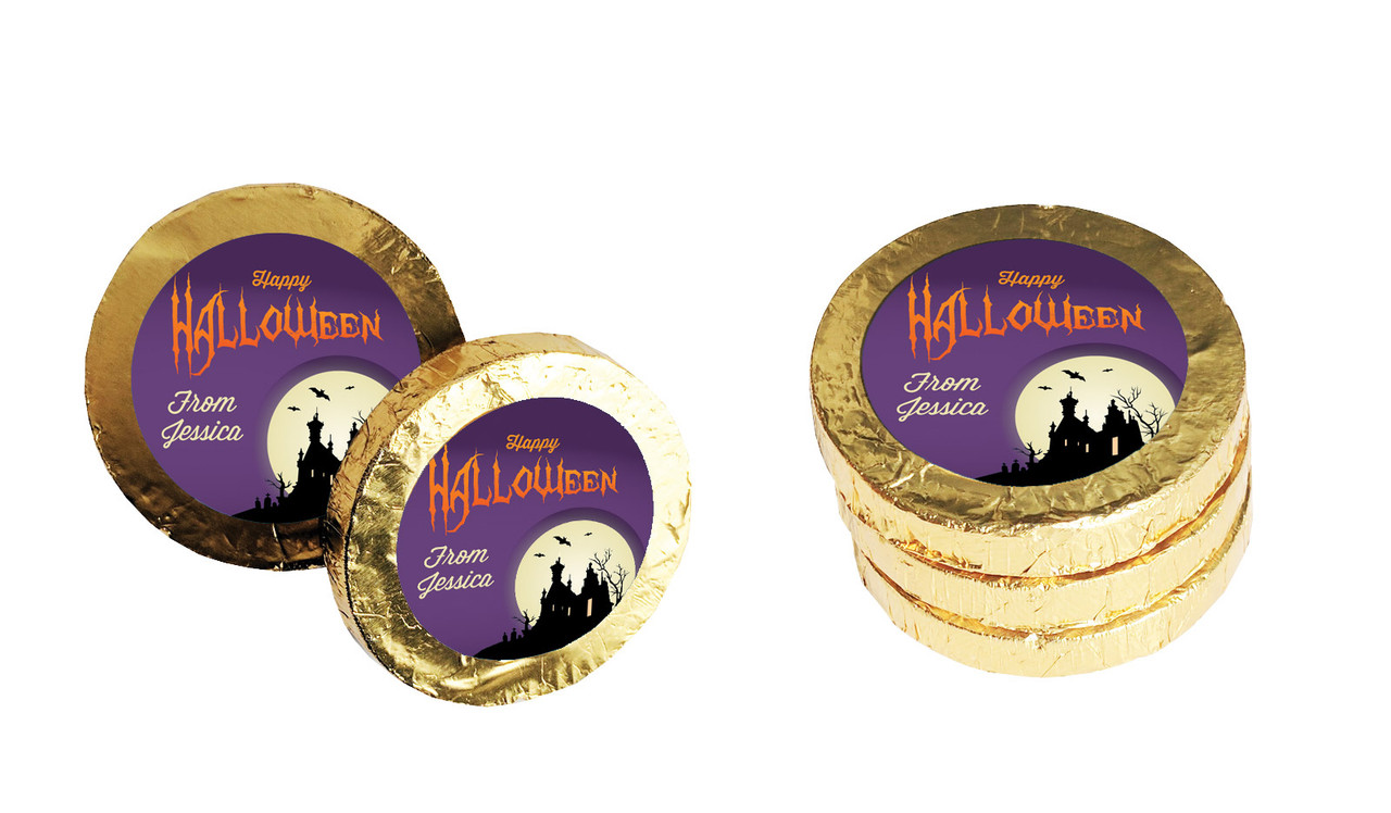 Creepy House Halloween Chocolate Coin
