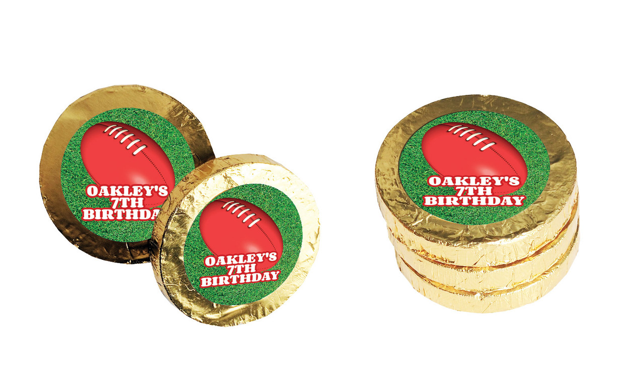 Aussie Rules Football Personalised Chocolate Coin