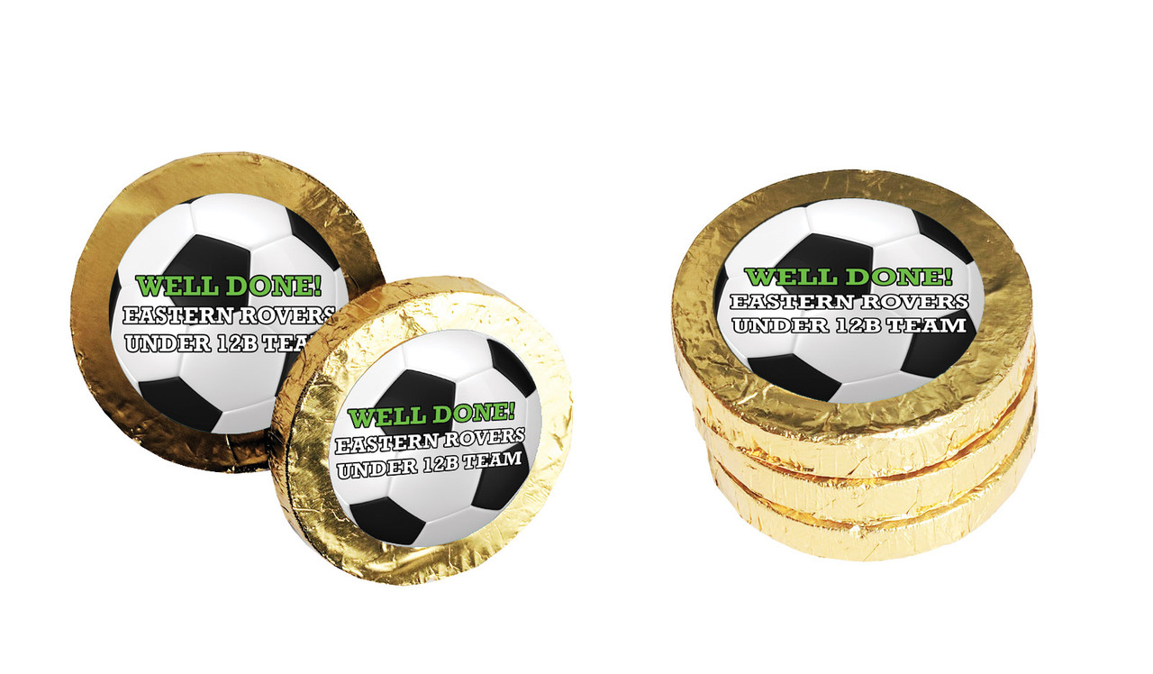 Soccer Ball Personalised Chocolate Coin