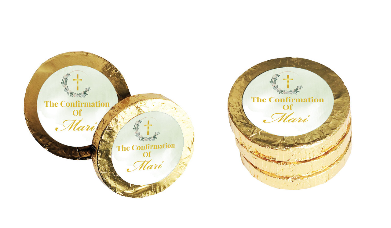 Greenery Hoop Confirmation Chocolate Coins