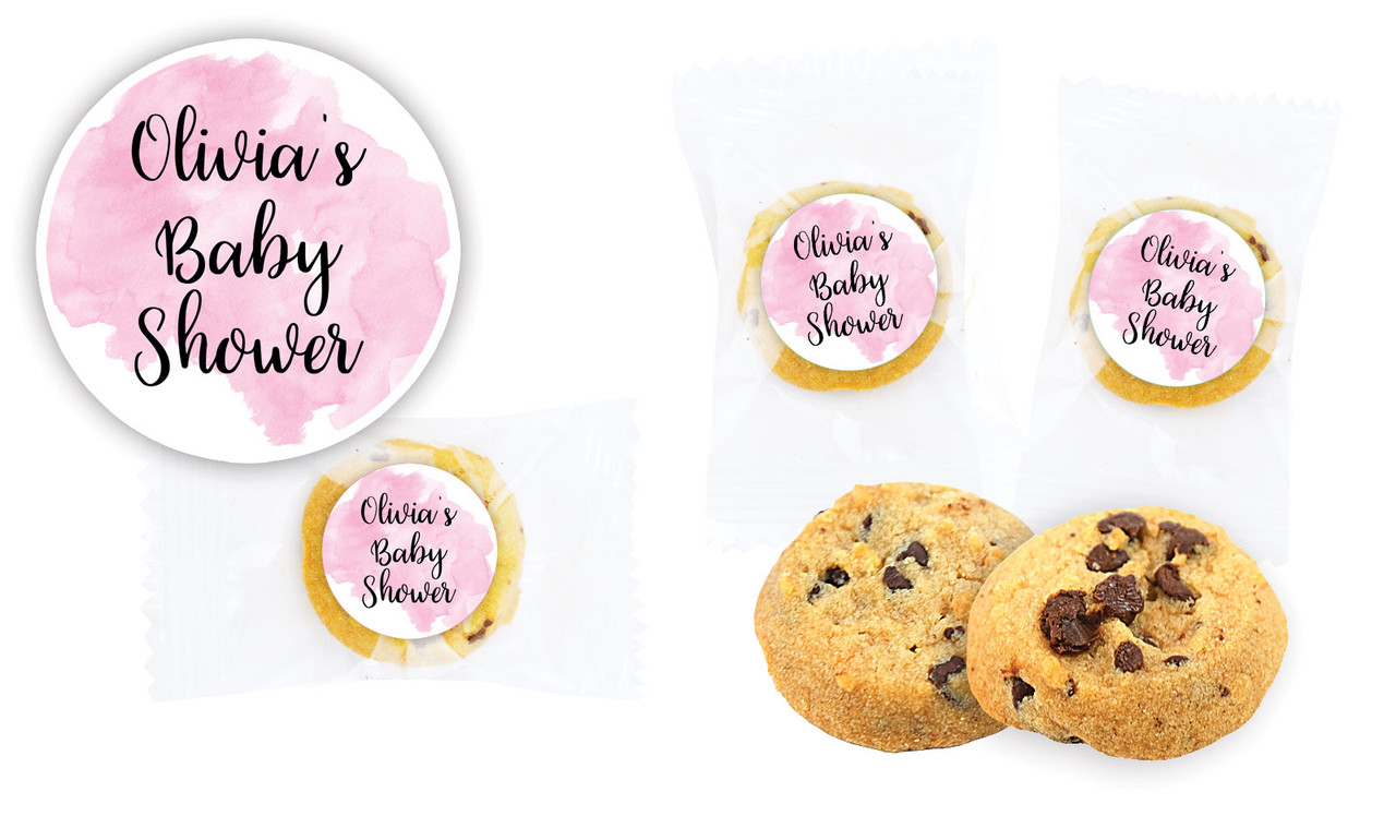 A Splash Of Watercolour Pink Baby Shower Bite-Size Cookie 5g