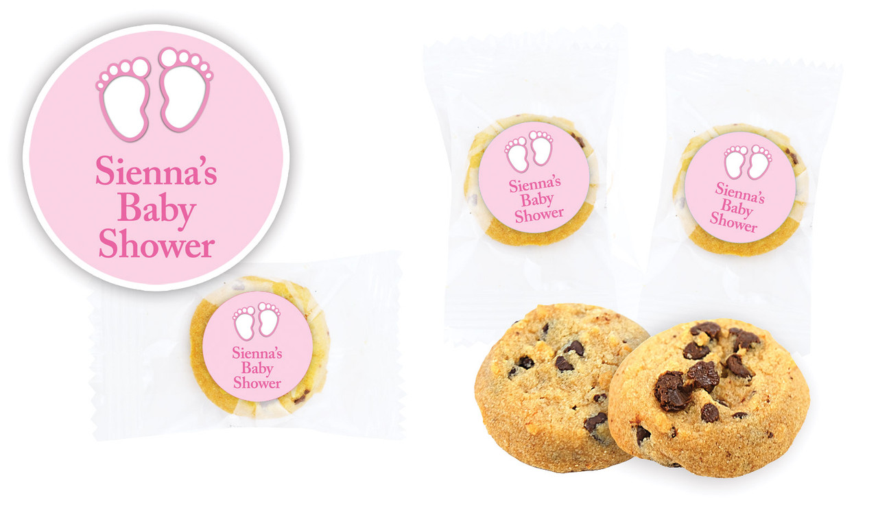 Baby Feet Pink Baby Shower Bite-Size Cookie 5g