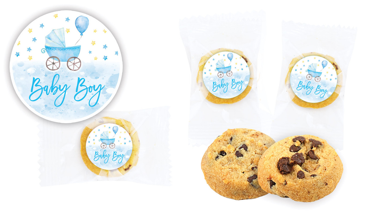 Pram Blue Baby Shower Bite-Size Cookie 5g
