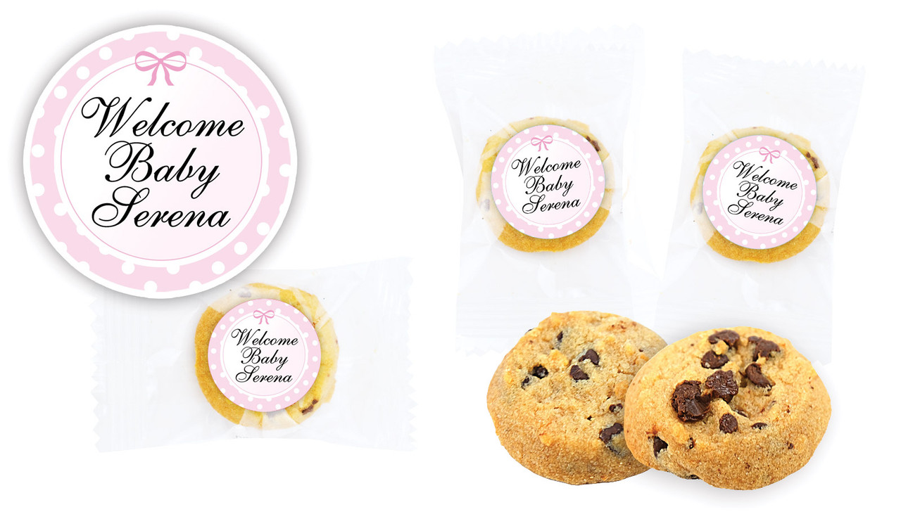 Polkadot Pink Birth Announcement Bite-Size Cookie 5g