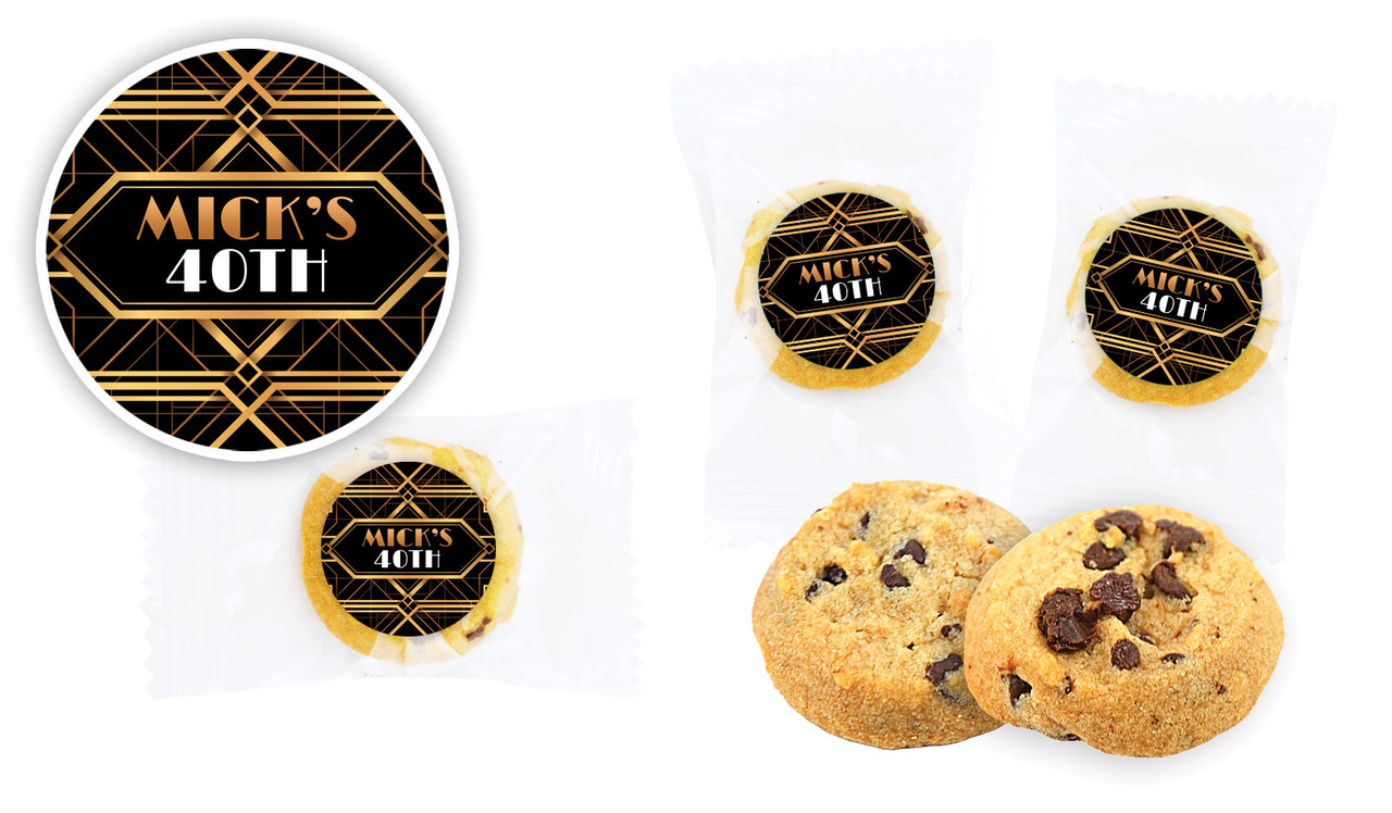Art Deco Gold Personalised Bite-Size Cookie 5g