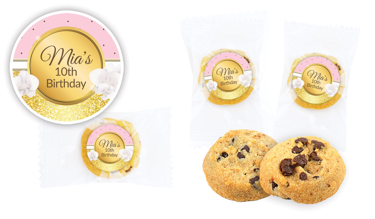 Pink & Gold Birthday Bite-Size Cookie 5g