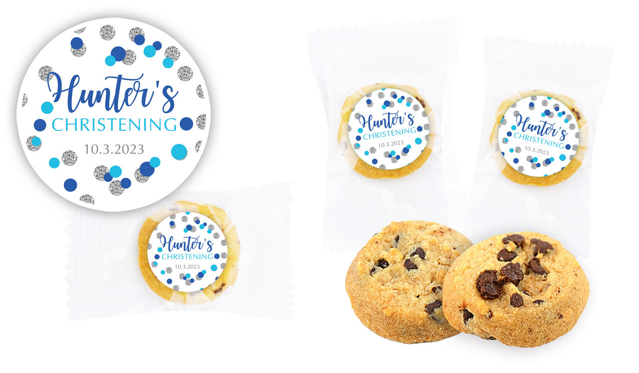 Confetti Blue Christening Bite-Size Cookie 5g