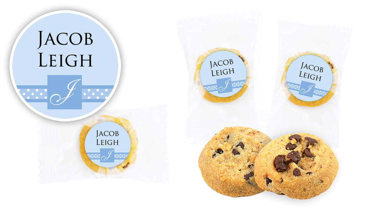 Initial Blue Christening Bite-Size Cookie 5g