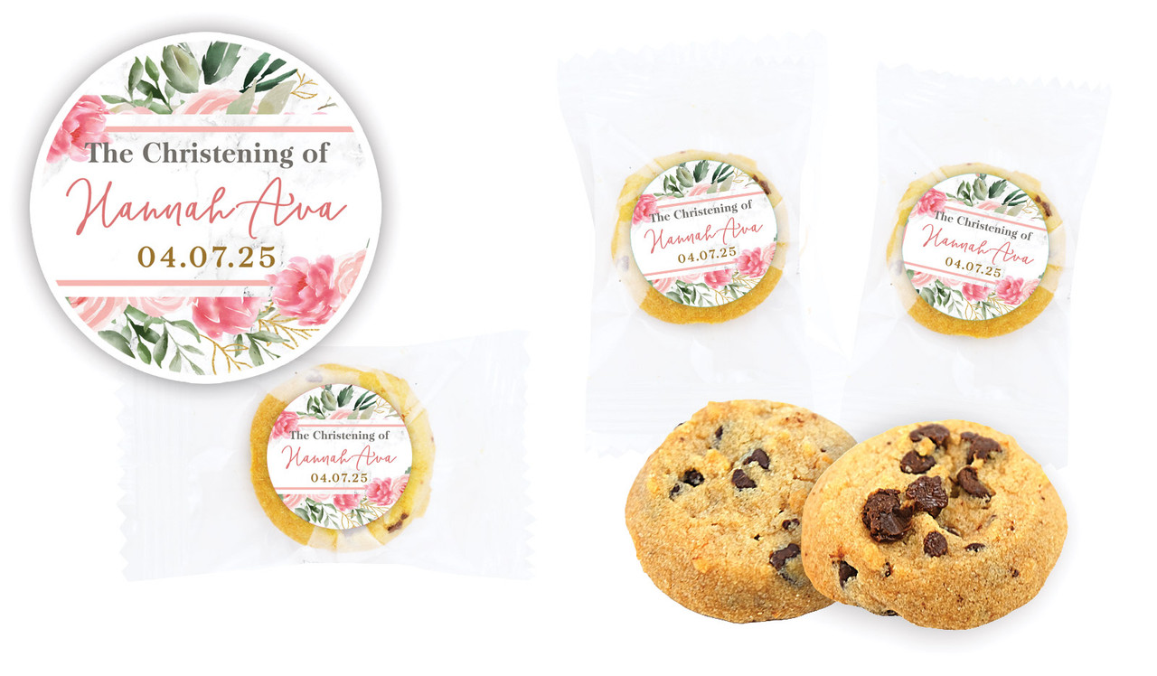 Magnificent Floral Christening Bite-Size Cookie 5g