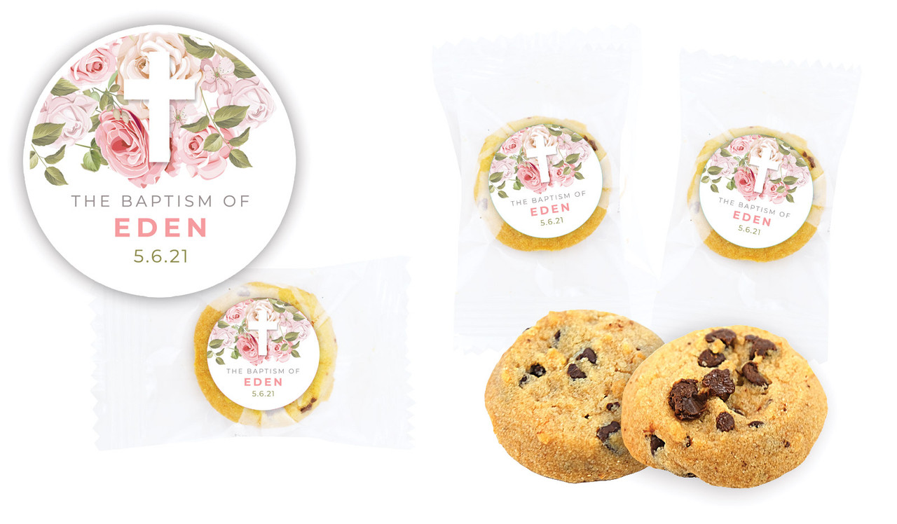 Roses Cross Christening Bite-Size Cookie 5g