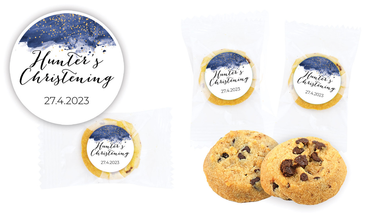 Watercolour Confetti Christening Bite-Size Cookie 5g