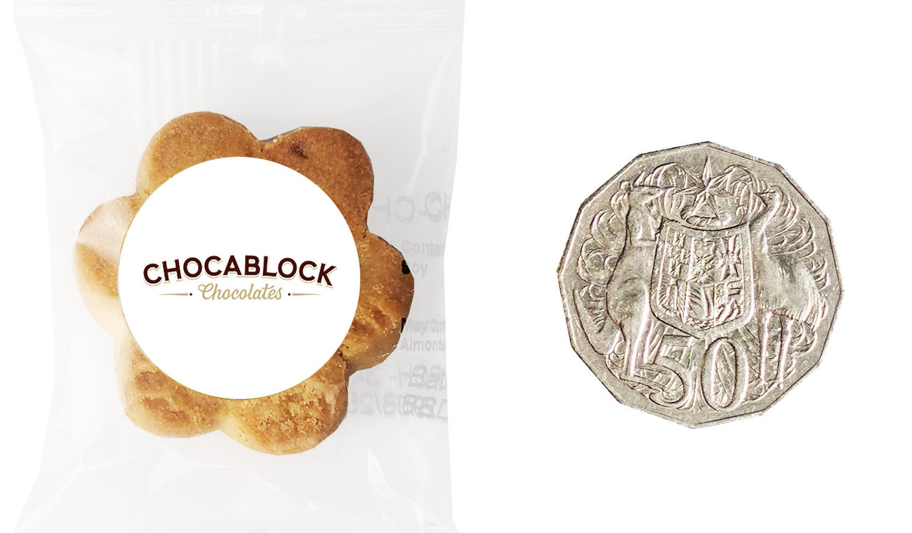 Size comparison of our bite size cookies