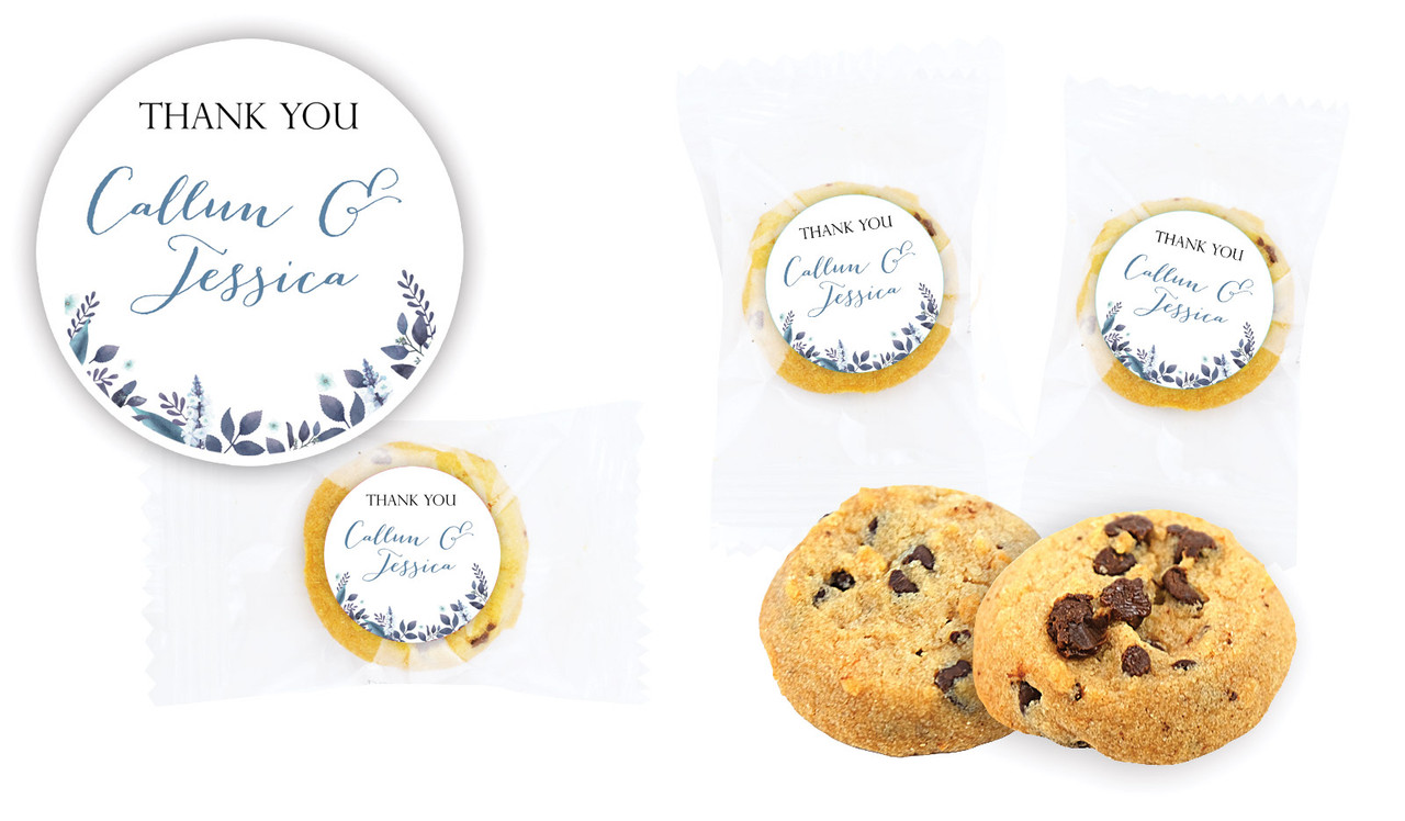 Blue Floral Engagement Bite-Size Cookie 5g