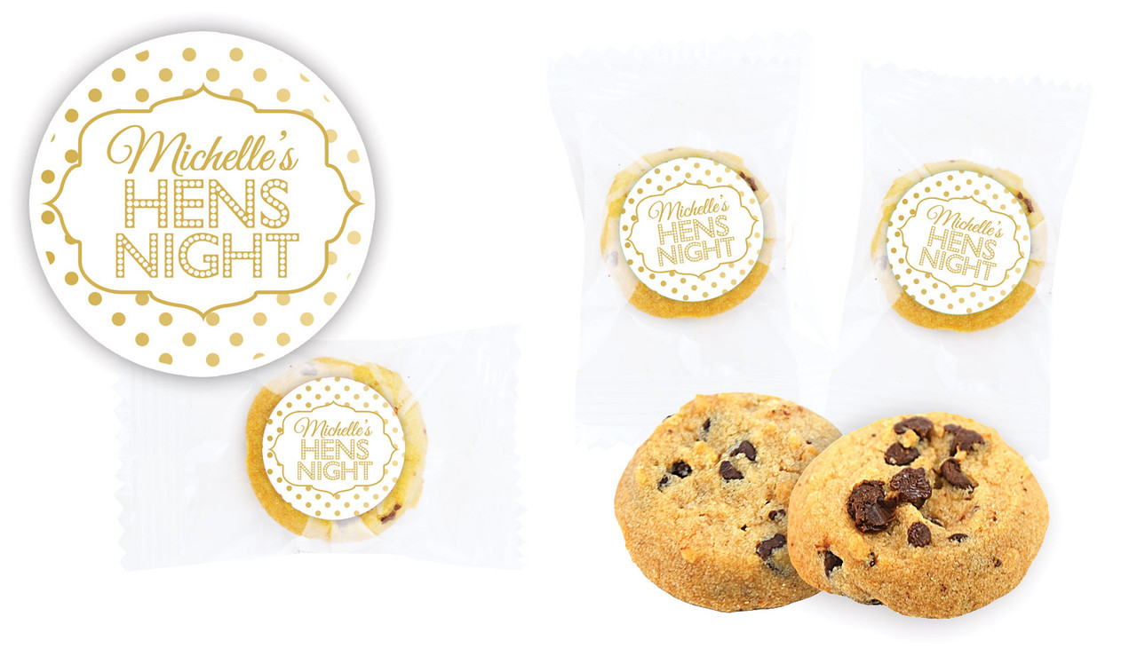 Gold Polkadot Hens Night Bite-Size Cookie 5g