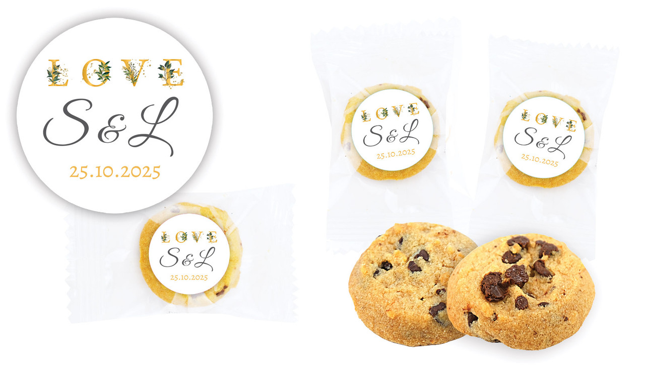 L-O-V-E Flowers Wedding Bite-Size Cookie 5g