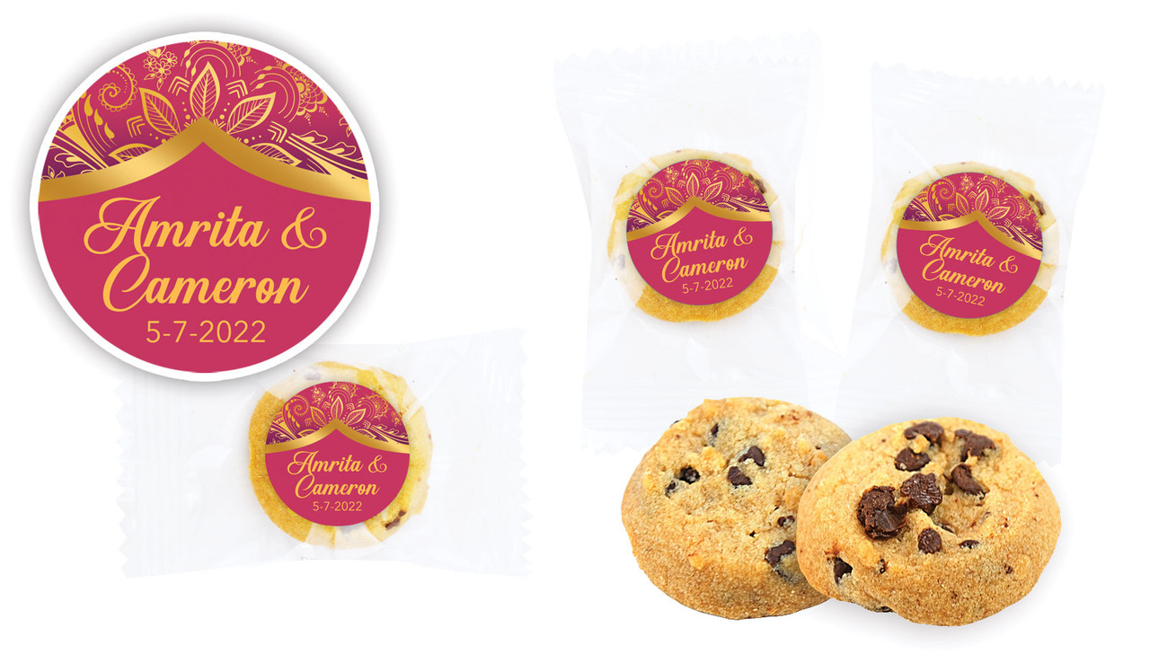 Regal Pink And Gold Wedding Bite-Size Cookie 5g