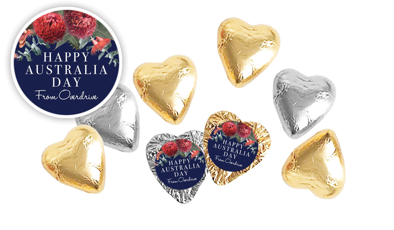 Native Flowers Australia Day Custom Chocolate Hearts
