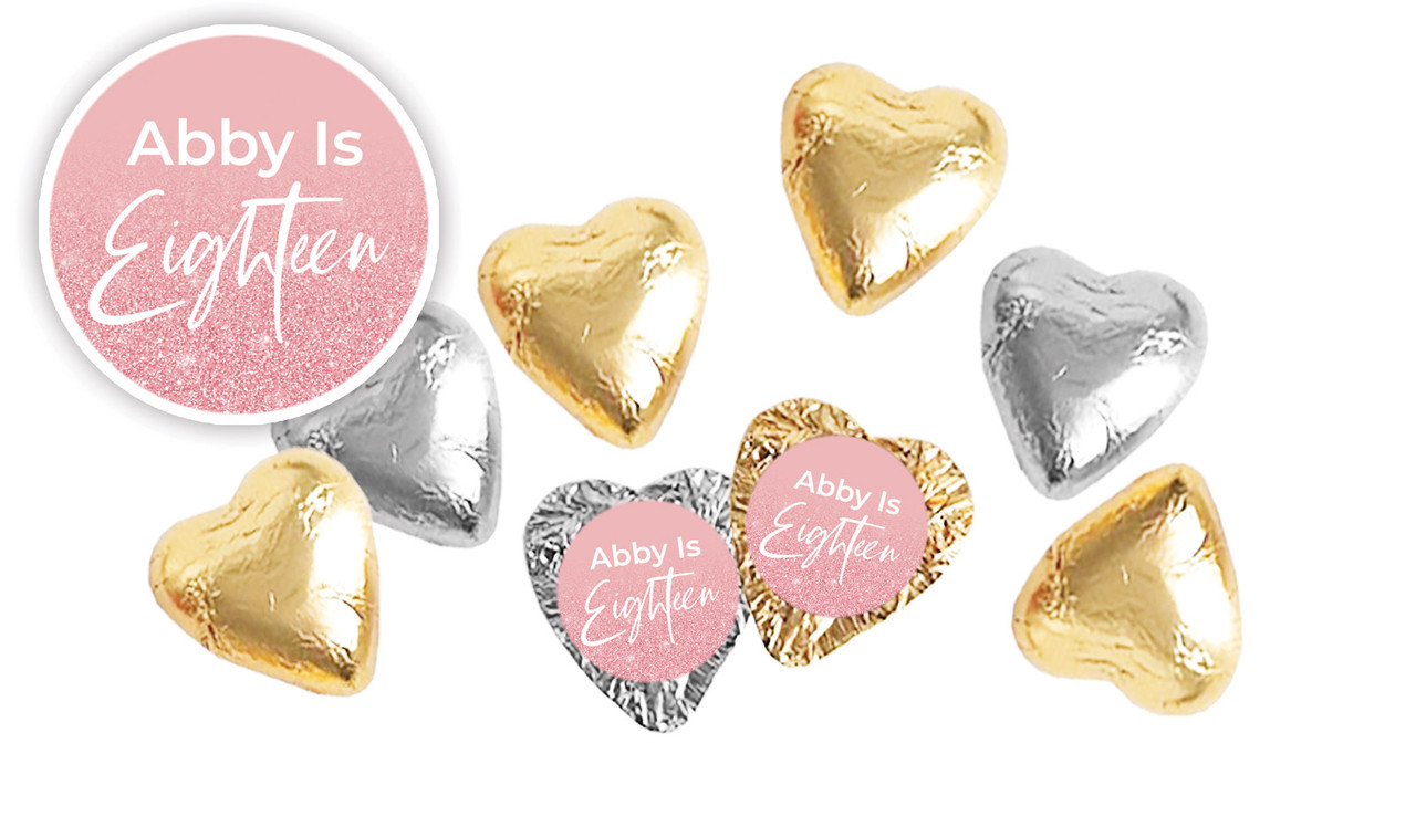 18th Birthday Personalised Foil Chocolate Hearts