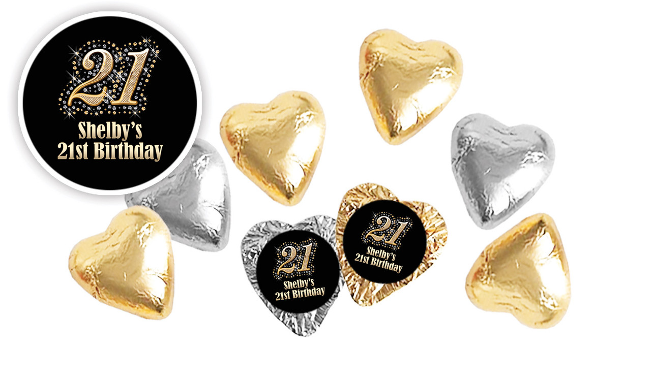 Golden Number Personalised Foil Chocolate Hearts