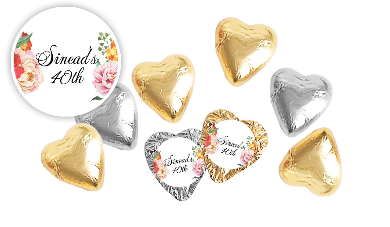 In Bloom Personalised Foil Chocolate Hearts