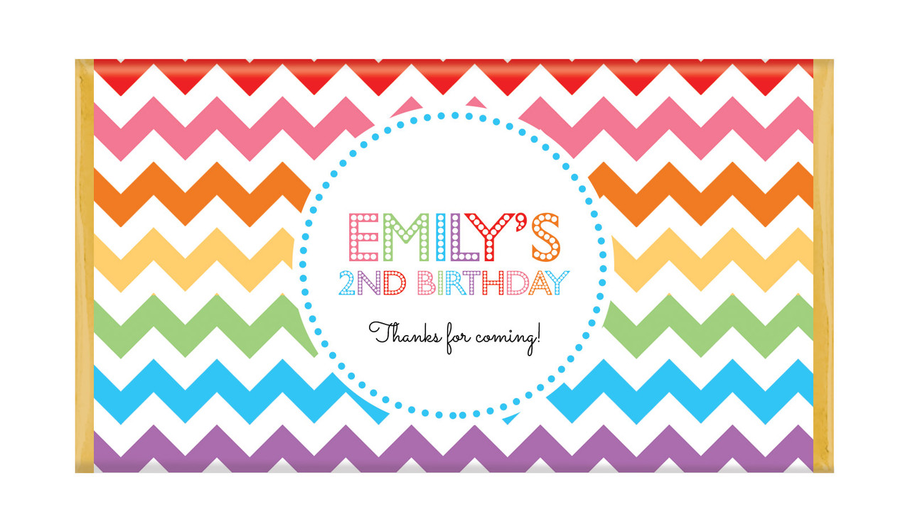 Chevron Rainbow Personalised Chocolate Bar