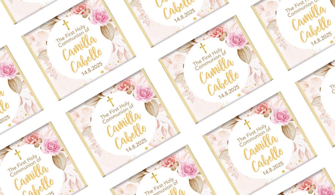 Pretty Roses First Holy Communion Mini Chocolates